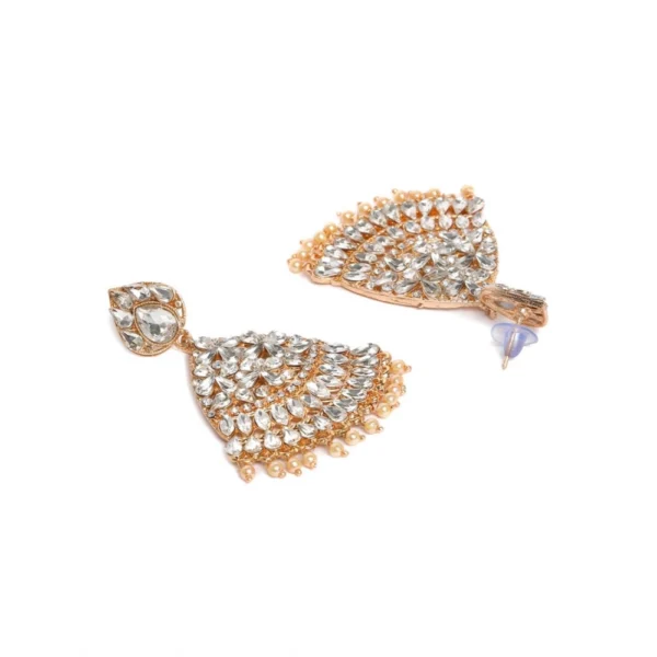 Women's Rose Gold Plated Alloy Earrings (White)
