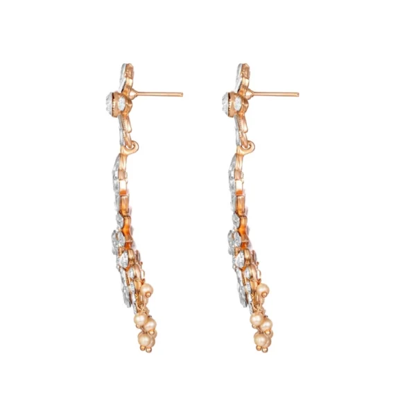 Women's Rose Gold Plated Alloy Earrings (White)
