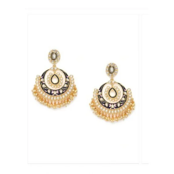 Women's Rose Gold Plated Alloy Earrings (White)