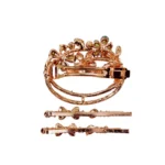 Women's Rose Gold Plated Alloy Hair Pin Set (Red)