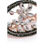 Women's Rose Gold Plated Alloy Hair Pin Set (Green)