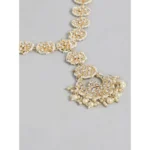 Women's Rose Gold Plated Alloy Matha Patti (White)