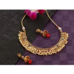 Women's Rose Gold Plated Alloy Necklace & Earings Set (Multicolor)