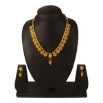 Women's Rose Gold Plated Alloy Necklace & Earings Set (Gold)