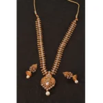 Women's Rose Gold Plated Alloy Necklace & Earings Set (White)