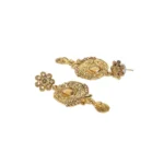 Women's Rose Gold Plated Alloy Necklace & Earings Set (Gold)