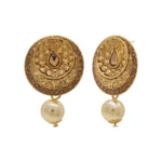 Women's Rose Gold Plated Alloy Necklace & Earings Set (Gold)