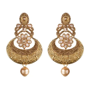Women's Rose Gold Plated Alloy Earrings (Gold)