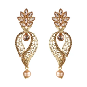 Women's Rose Gold Plated Alloy Earrings (Gold)