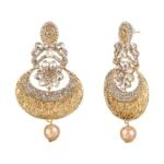 Women's Rose Gold Plated Alloy Earrings (White)