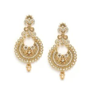 Women's Rose Gold Plated Alloy Earrings (White)