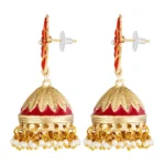 Women's Rose Gold Plated Alloy Earrings (Red)
