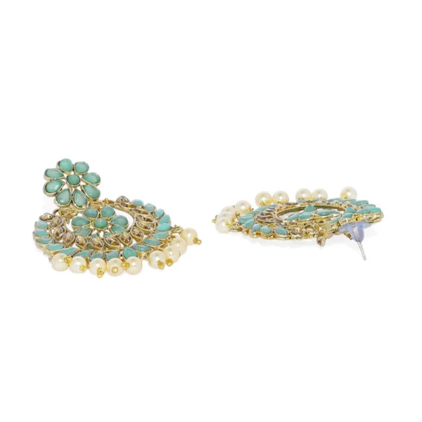 Women's Rose Gold Plated Alloy Earrings (Sky Blue)
