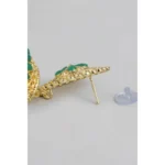 Women's Rose Gold Plated Alloy Earrings (Green)