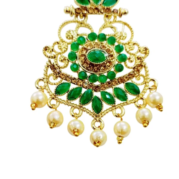 Women's Rose Gold Plated Alloy Earrings (Green)