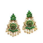 Women's Rose Gold Plated Alloy Earrings (Green)