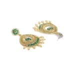 Women's Rose Gold Plated Alloy Earrings (Green)