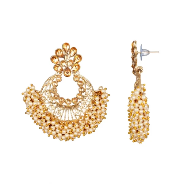 Women's Rose Gold Plated Alloy Earrings (Gold)