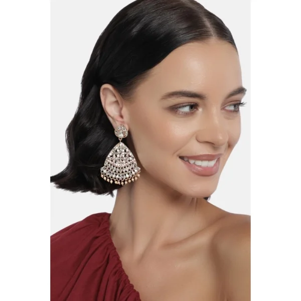 Women's Rose Gold Plated Alloy Earrings (White)