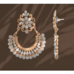 Women's Rose Gold Plated Alloy Earrings (White)