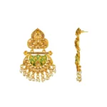 Women's Rose Gold Plated Alloy Kundan Earrings & Mangtikka (Green)