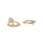 Women's Rose Gold Plated Alloy Kundan Earrings & Mangtikka (White)