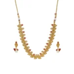 Women's Rose Gold Plated Alloy Jewellery Set (Red & White)