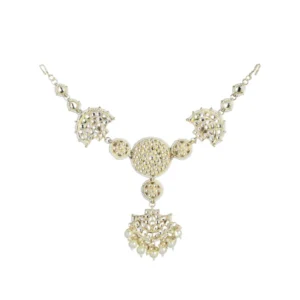 Women's Rose Gold Plated Alloy Matha Patti (White)