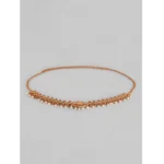 Women's Rose Gold Plated Alloy Hip Belt Kamarband (Red & Green)