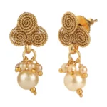 Women's Rose Gold Plated Alloy Necklace & Earings Set (Gold)