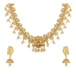 Women's Rose Gold Plated Alloy Necklace & Earings Set (Gold)