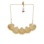 Women's Rose Gold Plated Alloy Necklace & Earings Set (Gold)