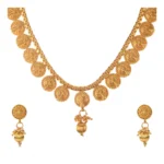 Women's Rose Gold Plated Alloy Necklace & Earings Set (Gold)