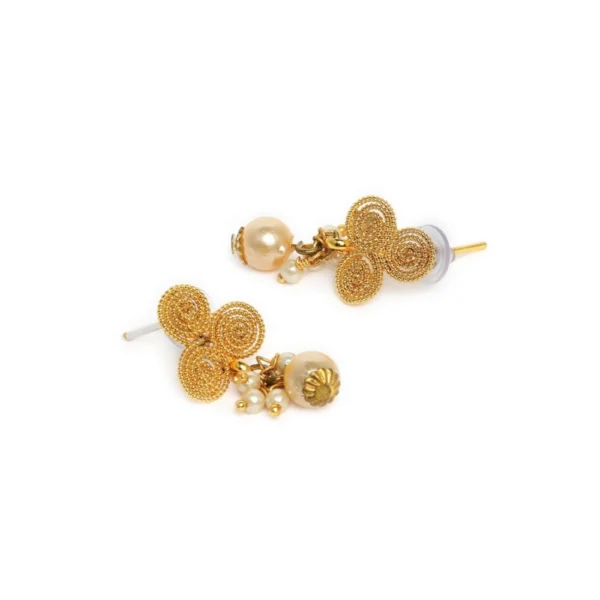 Women's Rose Gold Plated Alloy Necklace & Earings Set (Gold)