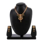 Women's Rose Gold Plated Alloy Necklace & Earings Set (Gold)
