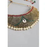 Women's Rose Gold Plated Alloy Necklace & Earings Set (Multicolor)