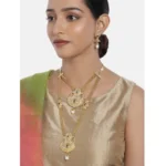 Women's Rose Gold Plated Alloy Necklace & Earings Set (Gold)