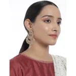 Women's Rose Gold Plated Alloy Earrings (Gold)
