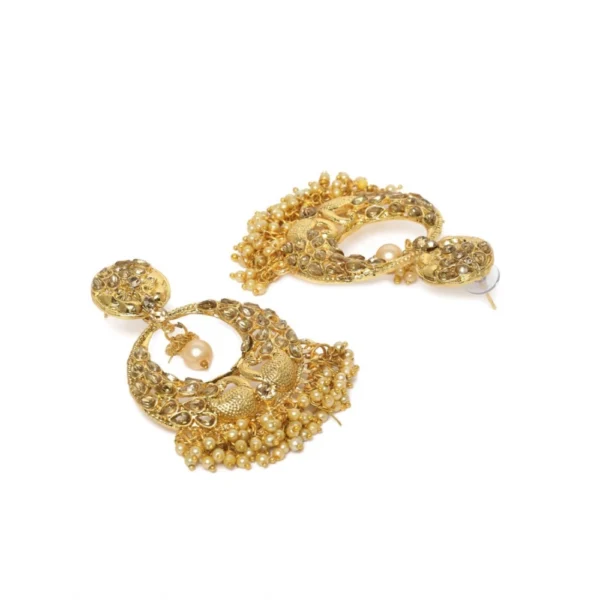 Women's Rose Gold Plated Alloy Earrings (Gold)