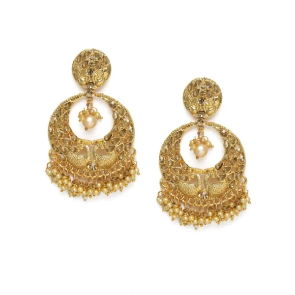 Women's Rose Gold Plated Alloy Earrings (Gold)