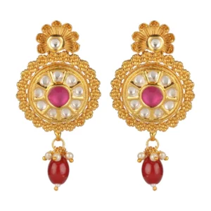 Women's Rose Gold Plated Alloy Earrings (Gold)