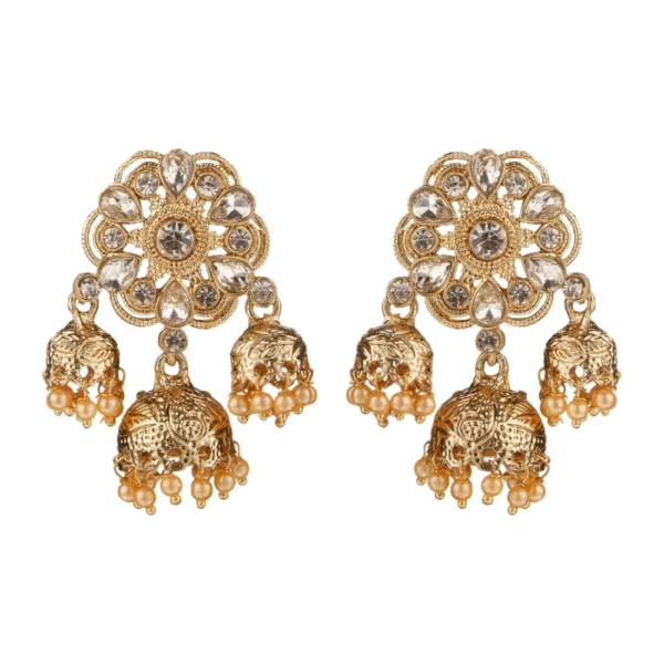 Women's Rose Gold Plated Alloy Earrings (White)