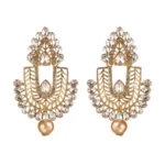 Women's Rose Gold Plated Alloy Earrings (White)