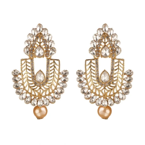 Women's Rose Gold Plated Alloy Earrings (White)