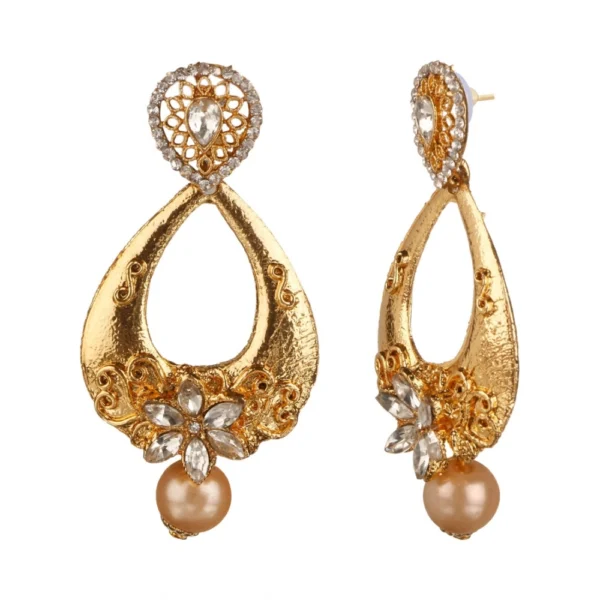 Women's Rose Gold Plated Alloy Earrings (White)