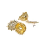 Women's Rose Gold Plated Alloy Earrings (White)