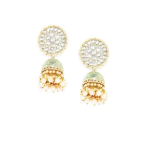 Women's Rose Gold Plated Alloy Earrings (White)
