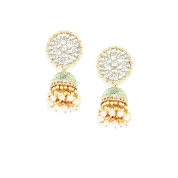 Women's Rose Gold Plated Alloy Earrings (White)