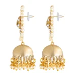 Women's Rose Gold Plated Alloy Earrings (White & Red)