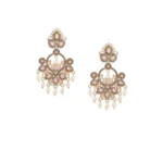 Women's Rose Gold Plated Alloy Earrings (Gold & Pink)
